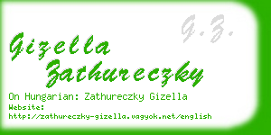 gizella zathureczky business card